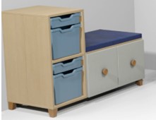 BANC D’ACCUEIL PARENTS AVEC BACS ET 2 PORTES