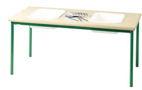 TABLE AVEC BAC CENTRAL - PIÈTEMENT TUBE